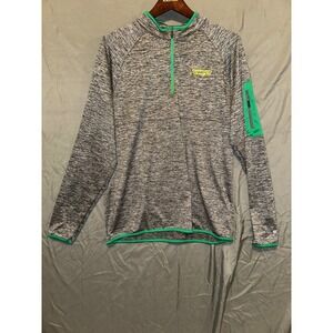Oregon Ducks Quarter‎ Zip Pullover Mens Size Medium Gray Green Athletic